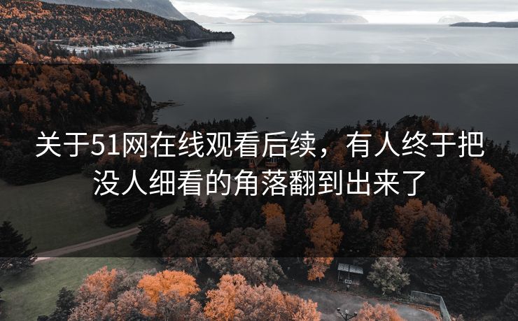 关于51网在线观看后续，有人终于把没人细看的角落翻到出来了